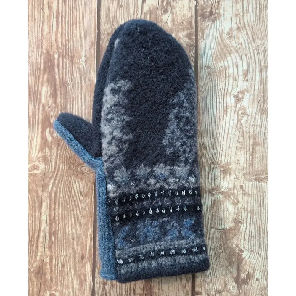 Cozy Handcrafted Winter Mittens - Blue Warm Woolen - Gloves